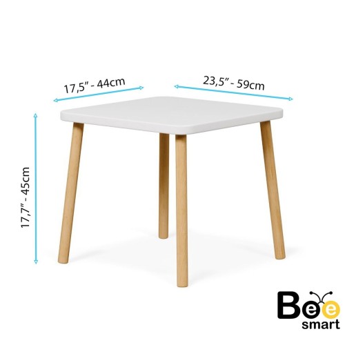 Bee Smart MS-24 Full Beyaz Sandalye Seti (1 Masa 2 Sandalye)